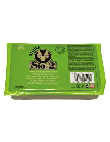 PACK 8U. ARCILLA BLANCA SIO-2 1.5KG 2044000110