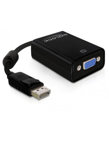 61848 adaptador de cable de vídeo 0,125 m VGA (D-Sub) DisplayPort Negro