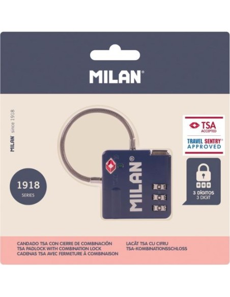 Candado tsa con combinacion coleccion 430 since 1918 azul 14x138x14cm