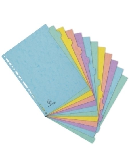 SEPARADORES EXACOMPTA CART.A4 400g 12 ps - Pack de 15 unidades