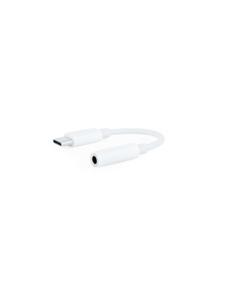 Cable Adaptador Audio USB-C/M a Jack 3.5/H, 11 cm, Blanco