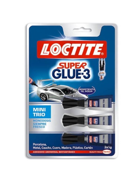 ADHESIVO INSTANTANEO SUPER GLUE-3X1GR. MINI TRIO LOCTITE 205