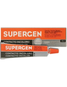 ADHESIVO DE CONTACTO INCOLORO EN TUBO TIPO CLASICO 40ML. SUPERGEN 62601-00000-04