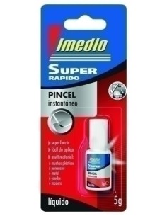 IMEDIO PEGAMENTO SUPER RÁPIDO LÍQUIDO ADHESIVO INSTANTÁNEO PINCEL 3 X 1GR EN BLÍSTER