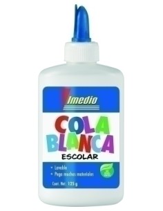 IMEDIO COLA BLANCA ESCOLAR BOTE 125GR NUEVO DISEÑO - Pack de 12 unidades