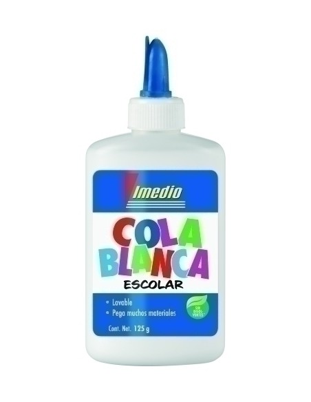 IMEDIO COLA BLANCA ESCOLAR BOTE 125GR NUEVO DISEÑO - Pack de 12 unidades