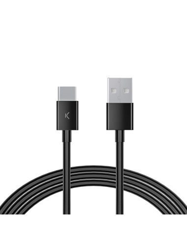 Cable de carga y datos USB-A a USB-C 25 W, Carga rápida, 3 m, Negro