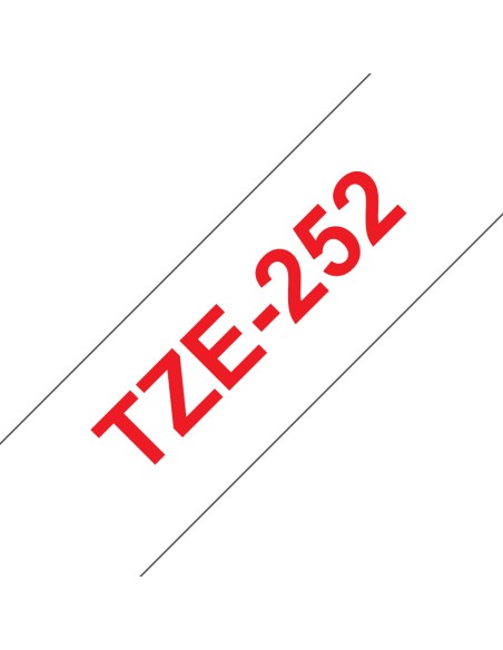 TZE-252 cinta para impresora de etiquetas Rojo sobre blanco