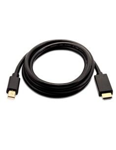 Mini DisplayPort macho a HDMI macho, 2 metros, unidireccional desde DisplayPort color negro, máxima resolución de vídeo de 1080p
