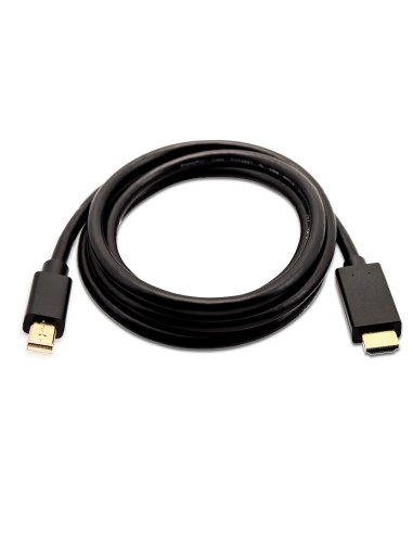 Mini DisplayPort macho a HDMI macho, 2 metros, unidireccional desde DisplayPort color negro, máxima resolución de vídeo de 1080p