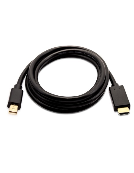 Mini DisplayPort macho a HDMI macho, 2 metros, unidireccional desde DisplayPort color negro, máxima resolución de vídeo de 1080p