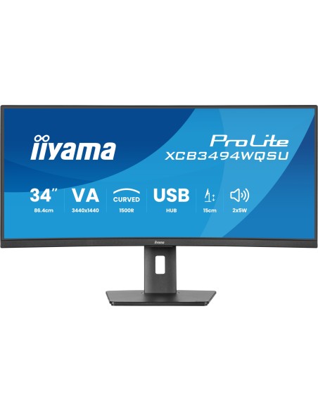 ProLite XCB3494WQSU-B1 pantalla para PC 86,4 cm (34") 3440 x 1440 Pixeles UltraWide Quad HD LED Negro