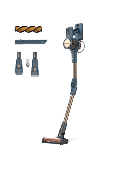 Homeland Digital Flex Aspiradora escoba 2 en 1 Batería Secar Ciclónico, HEPA Sin bolsa 0,5 L Negro, Azul, Oro 2200 Ah