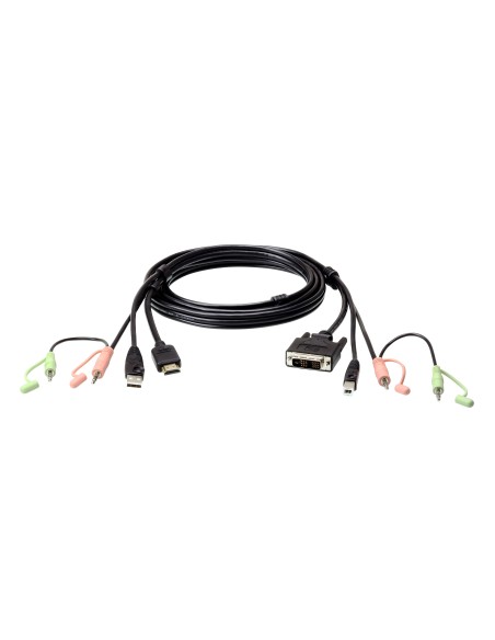 Cable KVM HDMI a DVI-D USB con audio de 1,8 m