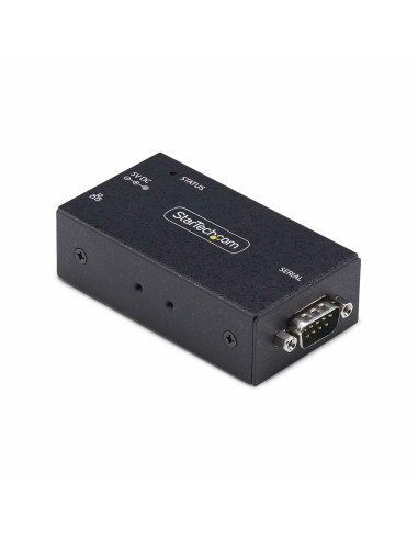 Adaptador Serie a Ethernet - Conversor RJ45 LAN IP a DB9 RS232 - Servidor de Dispositivos Serie de 1 Puerto - Carcasa de Metal -