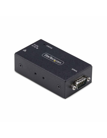 Adaptador Serie a Ethernet - Conversor RJ45 LAN IP a DB9 RS232 - Servidor de Dispositivos Serie de 1 Puerto - Carcasa de Metal -