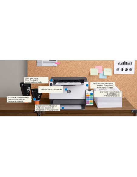 LaserJet Impresora Tank 1504w, Blanco y negro, Impresora para Empresas, Estampado, Tamaño compacto  Energéticamente eficiente  
