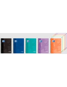 Paq 5 cuaderno espiral a4 120h 90g cuadricula 5x5 ebook5 microperforado calssic tapa plastico