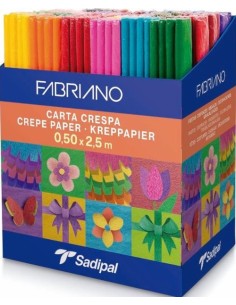 Exp 80 rollos papel crespon 32g 50x25cm colores surtidos