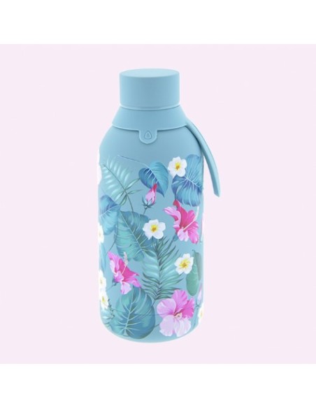 Botella termica juvenil 500ml acero inox emerals exotic floral