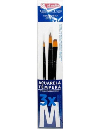 SET 3 PINCELES ACUARELA Y TEMPERA TALLA M