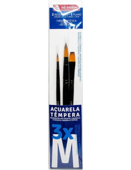 SET 3 PINCELES ACUARELA Y TEMPERA TALLA M
