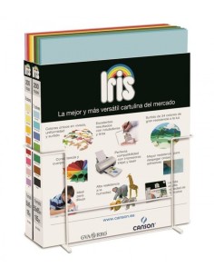Exp 200 hojas cartulina iris 50x65 cm 185 g 7 colores surtido A