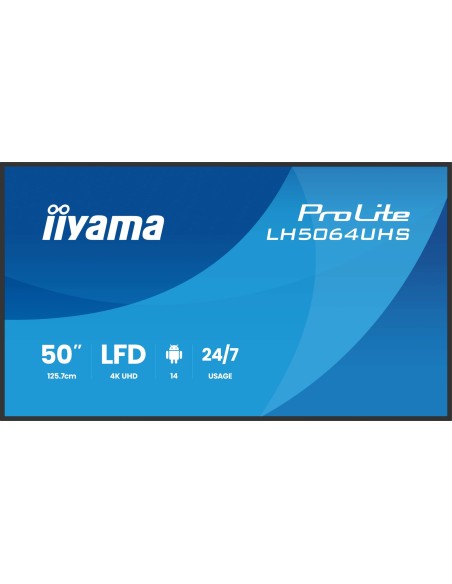 LH7564UHS-B1AG pantalla de señalización Pantalla plana para señalización digital 190,5 cm (75") Wifi 500 cd / m² 4K Ultra HD Neg