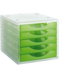 MODULO 5 CAJONES COLOR VERDE TRASLUCIDO 323X234X38CM