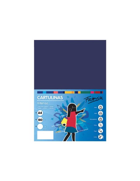 CARTULINA FABRISA 180GR A4 AZUL OSC