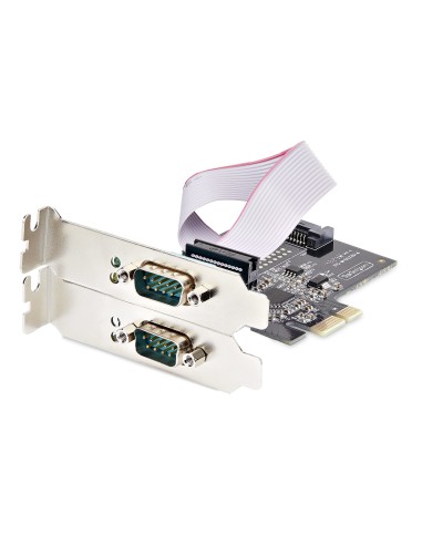 Tarjeta Serie PCIe de 2 Puertos - Tarjeta Serial PCI Express de 2 Puertos DB9 RS232/RS422/RS485 -Incluye Brackets de Perfil Baj