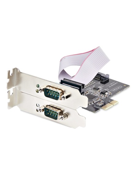 Tarjeta Serie PCIe de 2 Puertos - Tarjeta Serial PCI Express de 2 Puertos DB9 RS232/RS422/RS485 -Incluye Brackets de Perfil Baj