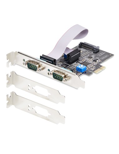 Tarjeta Serie PCIe de 2 Puertos - Tarjeta Serial PCI Express de 2 Puertos DB9 RS232/RS422/RS485 -Incluye Brackets de Perfil Baj