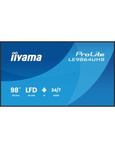 LE9864UHS-B1AG pantalla de señalización Pantalla plana para señalización digital 2,49 m (98") Wifi 500 cd / m² 4K Ultra HD Negro