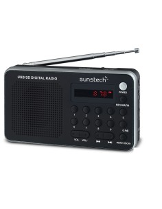 Portable digital AM/FM radio silver Portátil Analógica Negro, Plata