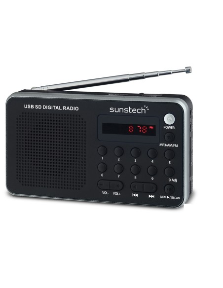 Portable digital AM/FM radio silver Portátil Analógica Negro, Plata