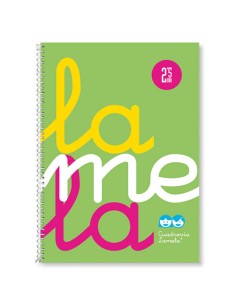 CUADERNO CUARTO FLÚOR POLIPROPILENO RAYADO 4 MM.COLORES SURTIDOS LAMELA 7CTP004S