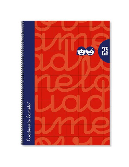 CUADERNO FOLIO FORRADO RAYADO 3 MM ROJO LAMELA 7FTE003R