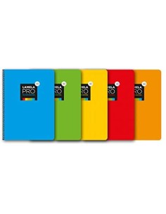CUADERNO FOLIO EXTRA DURA 100 HOJAS. 3 MM., SURTIDOS LAMELA