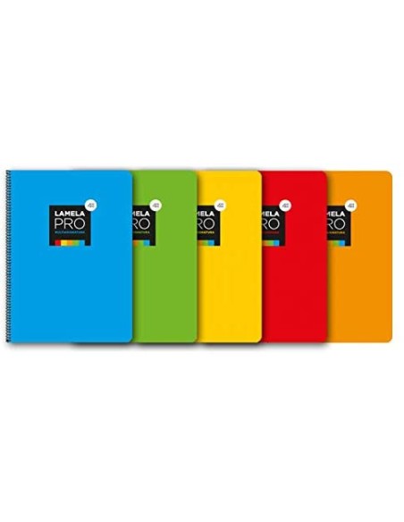 CUADERNO FOLIO EXTRA DURA 100 HOJAS. 4 MM., SURTIDOS LAMELA