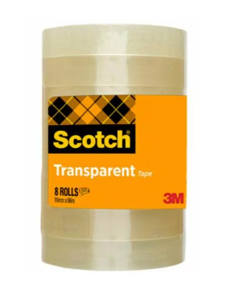 7100213204 cinta adhesiva 66 m Acrílico, Polipropileno (PP) Transparente 8 pieza(s)