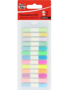 BLISTER 13 MARCADORES AUTOADHESIVOS TRANSLUCIDOS 6X45