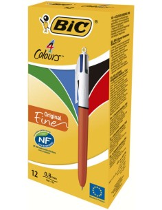 C 12 boligrafos bic 4 colores fine punta 08mm