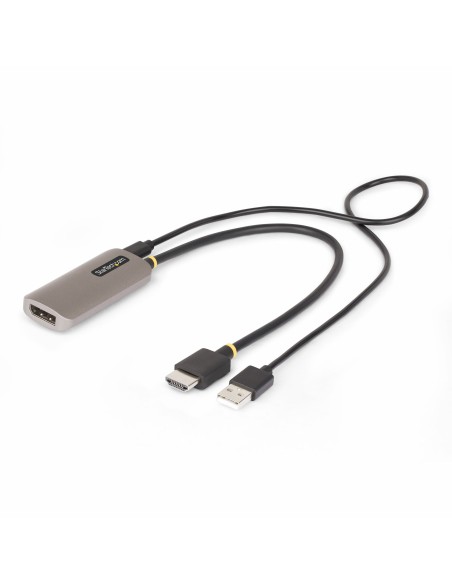 Cable Conversor Adaptador Activo de 30cm HDMI 2.1 a DisplayPort 1.4 - 8K60Hz - Alimentado por el Bus USB - Cable Incluido