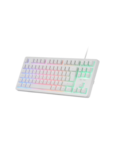 MK023, Teclado Gaming TKL, Tecnología Híbrida H-Mech, Iluminación FRGB Rainbow, Anti-ghosting, Compatibilidad Universal, Blanco, MK023, Teclado Gaming TKL, Tecnología Híbrida H-Mech, Iluminación FRGB Rainbow, Anti-ghosting, Compatibilidad Universal, Blanco,