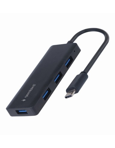 UHB-CM-U3P4-02 base para portátil y replicador de puertos Alámbrico USB 3.2 Gen 1 (3.1 Gen 1) Type-C Negro
