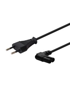 CL-144 Power cable Black 3 m angled Negro 2 pines IEC Type E (3.4 mm, 3.1 mm)