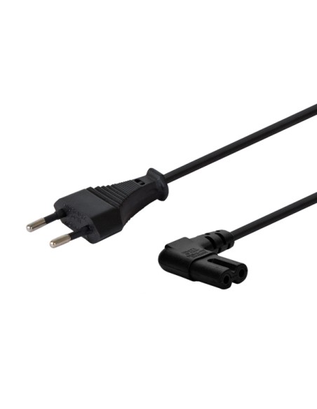 CL-144 Power cable Black 3 m angled Negro 2 pines IEC Type E (3.4 mm, 3.1 mm)