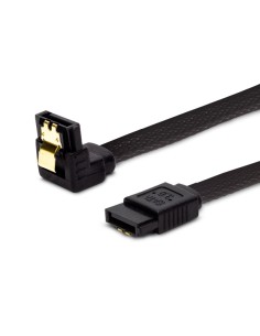 GAK-04 Kabel SATA III 30cm, oplot czarny, ktowy, zote zatrzaski cable de SATA 0,3 m SATA 7-pin 2 x SATA 7-pin Negro