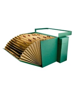 MARIOLA CAJA DE TRANSFERENCIA CARTÓN FORRADO EN GELTEX C/ CLASIFICADOR A-Z/1-31 FOLIO DOBLE VERDE